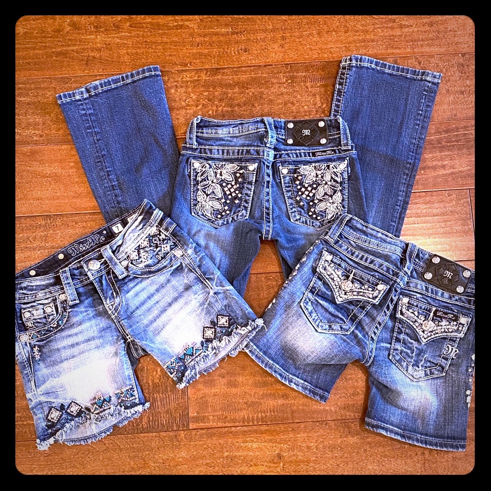 Lot of 3 miss me jeans/shorts size youth 7